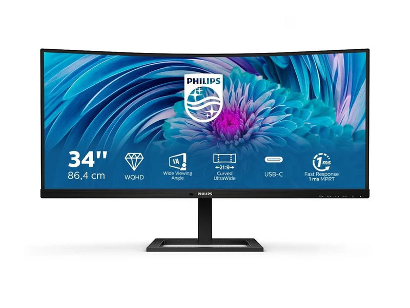 34" Philips E-line 346E2CUAE - 3440x1440 (UWQHD) - 100Hz - VA - 65W USB-C