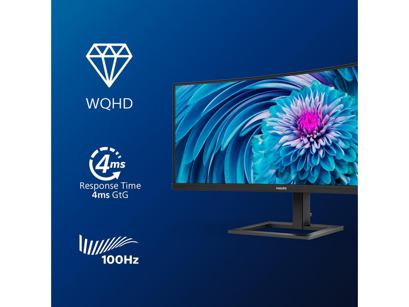 34" Philips E-line 346E2CUAE - 3440x1440 (UWQHD) - 100Hz - VA - 65W USB-C