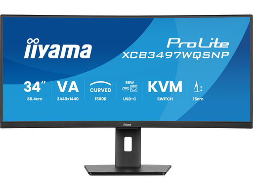 34" iiyama ProLite XCB3497WQSNP-B1 - 3440x1440 (UWQHD) - 120Hz - VA - 95W USB-C - KVM switch