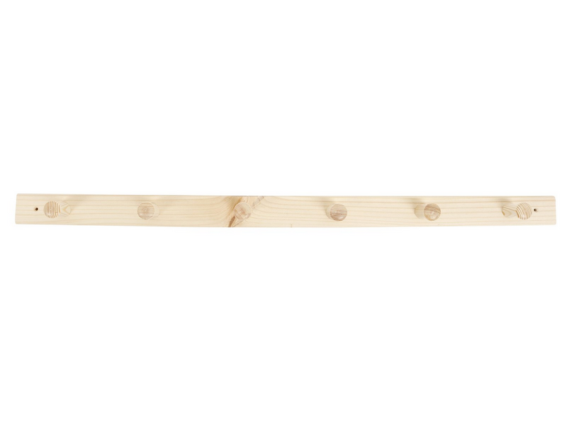 Home>it Coat rack 6 hooks pine wood natural RETRO