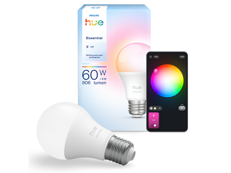 Philips Hue Essential A60 E27 Smart Glühbirne - 806 lm, 8 W