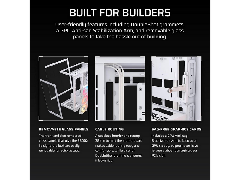 Corsair 3500X RSR ARGB White - Gehäuse - Miditower - Weiß