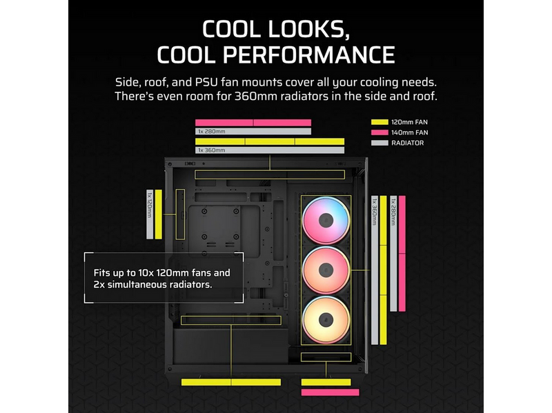 Corsair 3500X LXR LINK Black - Gehäuse - Miditower - Schwarz
