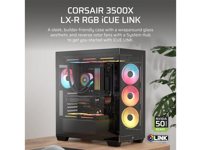 Corsair 3500X LXR LINK Black - Gehäuse - Miditower - Schwarz