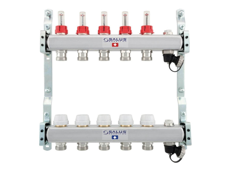 Salus Floor heating manifold 8 slings with flowmeter
