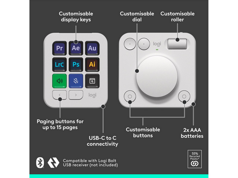 Logitech MX Creative Console - Pale Grey