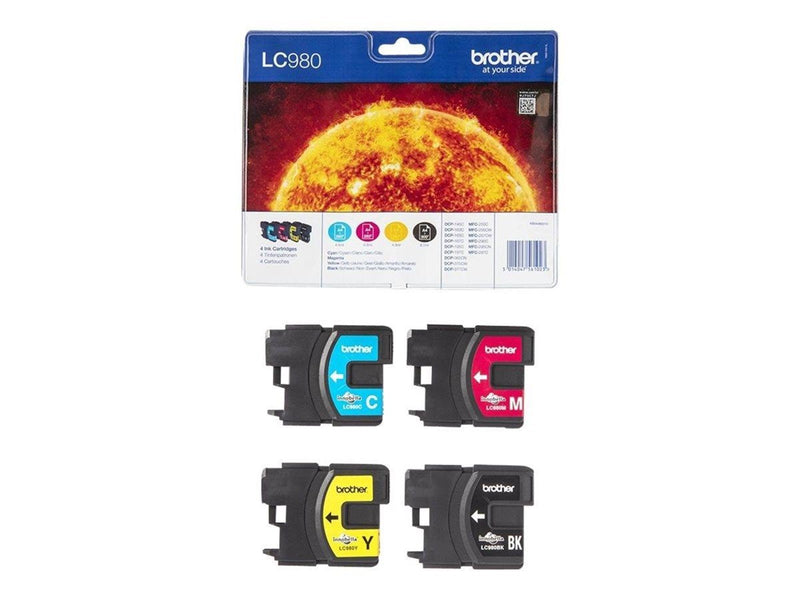 Brother LC980VALBP / LC 980 Value Pack 4-Pack - Tintenpatrone Cyan