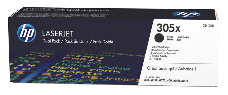 HP Original 305X Toner - schwarz Doppelpack (2x CE410X)