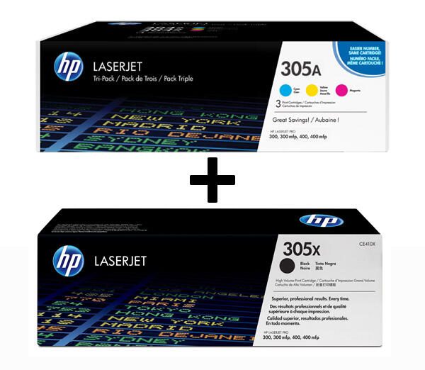 HP Original 305A/305X Toner - 4er Multipack (CF370AM, CE410X)