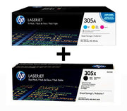 HP Original 305A/305X Toner - 5er Multipack (CF370AM, 2x CE410X)