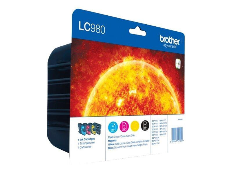 Brother LC980VALBP / LC 980 Value Pack 4-Pack - Tintenpatrone Cyan