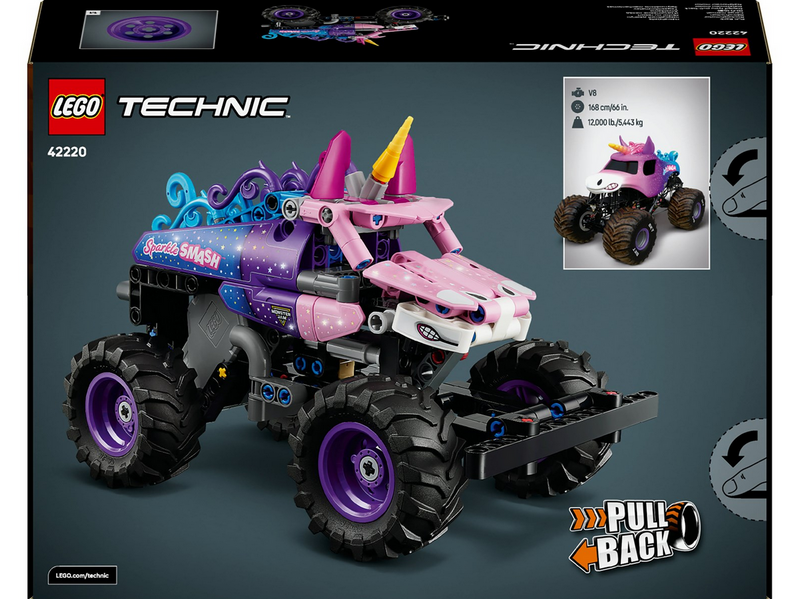 LEGO Technic 42220 Monster Jam™ Sparkle Smash™ mit Rückziehmotor