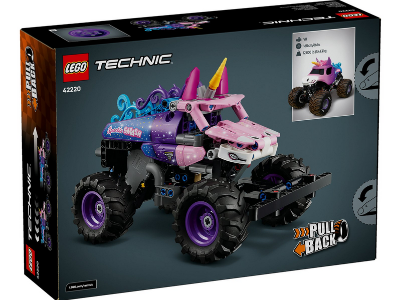 LEGO Technic 42220 Monster Jam™ Sparkle Smash™ mit Rückziehmotor