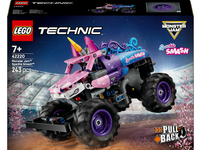 LEGO Technic 42220 Monster Jam™ Sparkle Smash™ mit Rückziehmotor