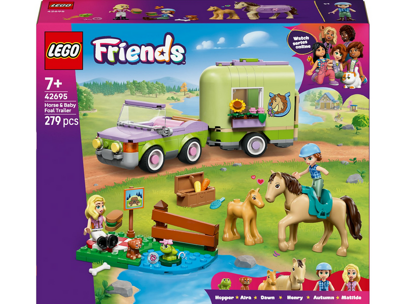 LEGO Friends 42695 Pferd und Fohlen mit Pferdeanhänger
