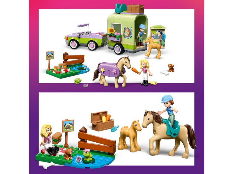 LEGO Friends 42695 Pferd und Fohlen mit Pferdeanhänger