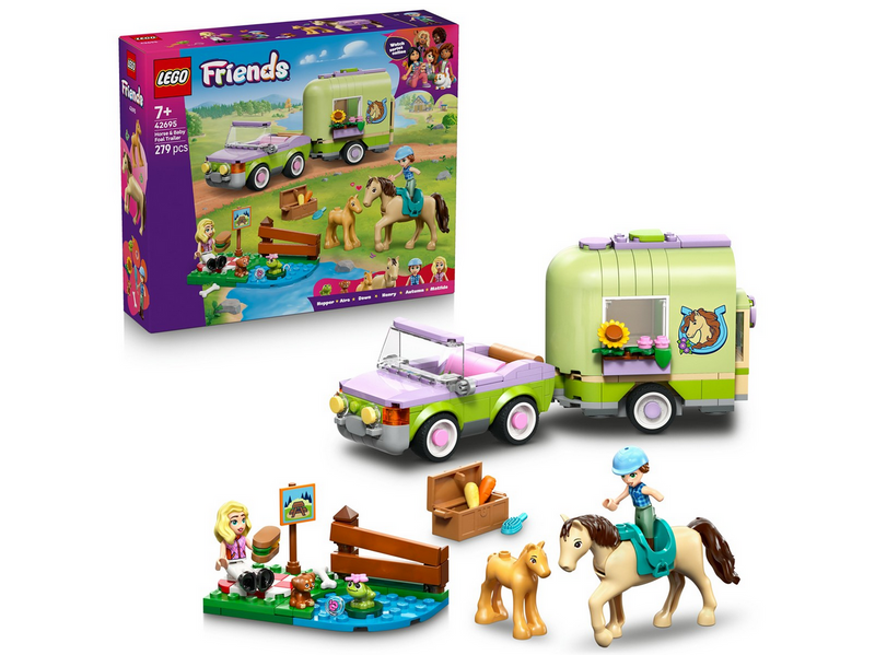 LEGO Friends 42695 Pferd und Fohlen mit Pferdeanhänger