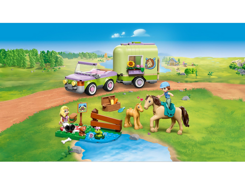 LEGO Friends 42695 Pferd und Fohlen mit Pferdeanhänger