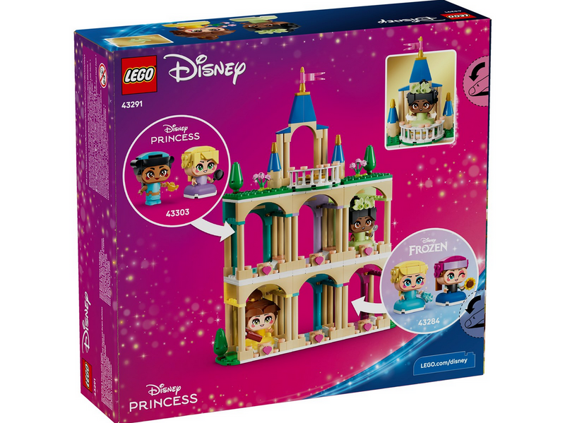 LEGO Disney 43291 Die Mini-Prinzessinnen Belle und Tiana mit ihrem Schloss