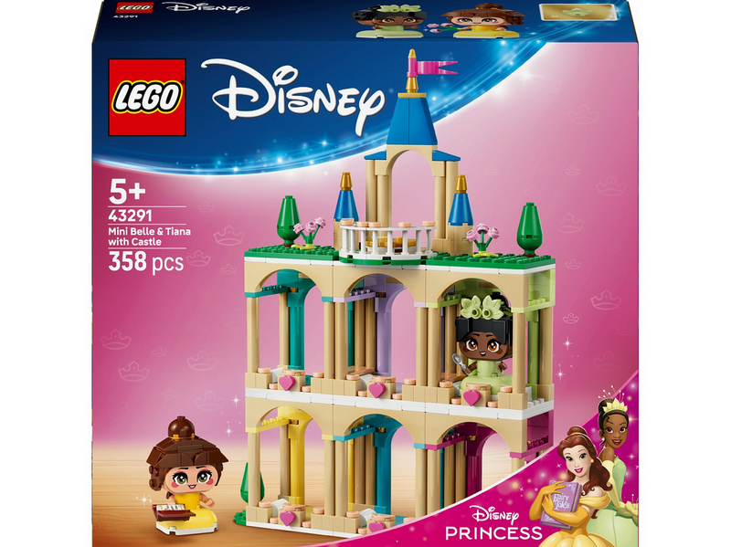 LEGO Disney 43291 Die Mini-Prinzessinnen Belle und Tiana mit ihrem Schloss