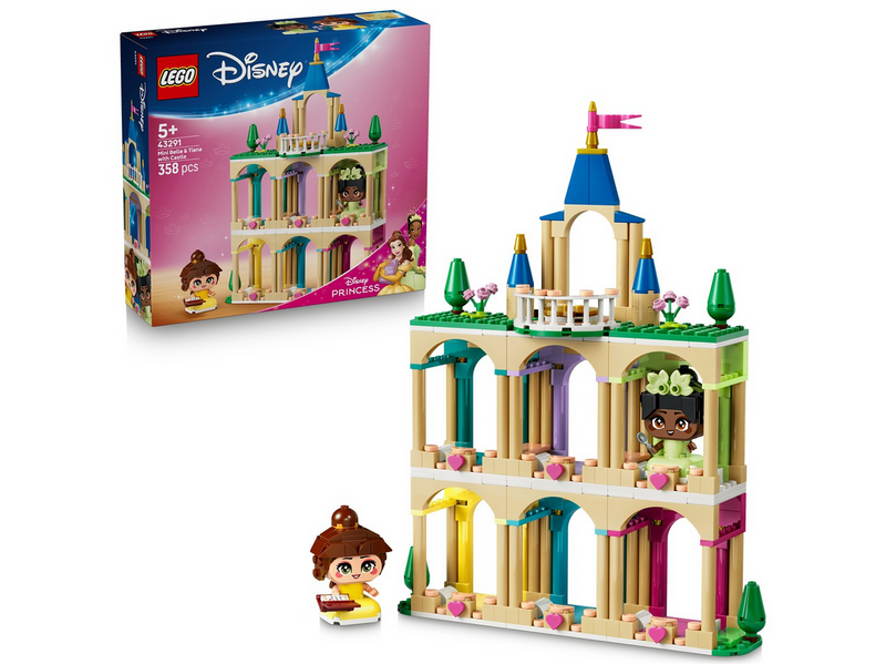 LEGO Disney 43291 Die Mini-Prinzessinnen Belle und Tiana mit ihrem Schloss