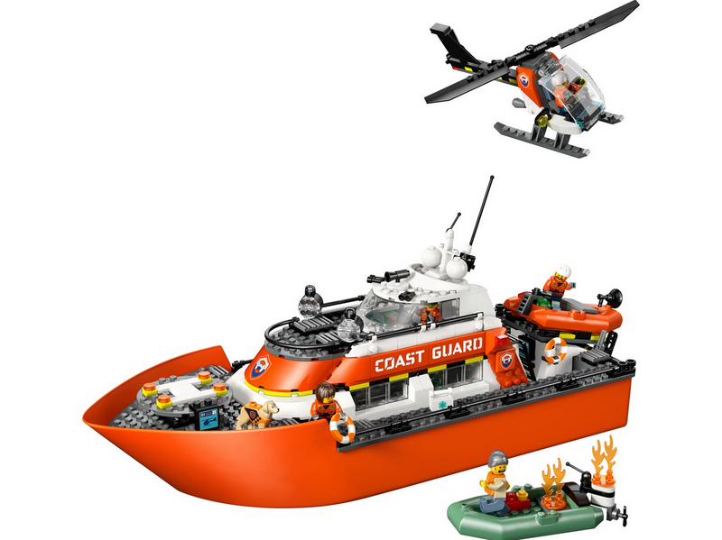LEGO City 60504 Rettungsboot der Küstenwache mit Hubschrauber
