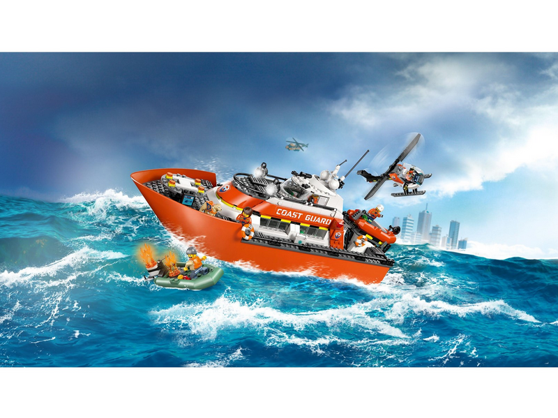 LEGO City 60504 Rettungsboot der Küstenwache mit Hubschrauber