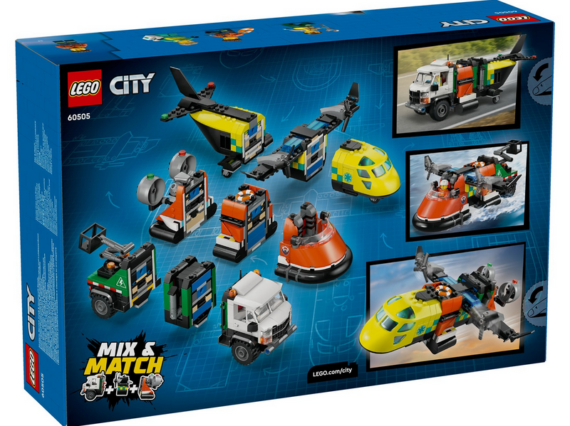 LEGO City 60505 Kombinationsset mit Flugzeug, Wartungsfahrzeug und Luftkissenboot