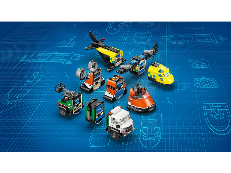 LEGO City 60505 Kombinationsset mit Flugzeug, Wartungsfahrzeug und Luftkissenboot