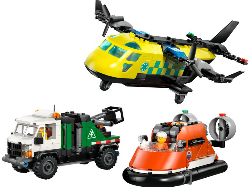 LEGO City 60505 Kombinationsset mit Flugzeug, Wartungsfahrzeug und Luftkissenboot