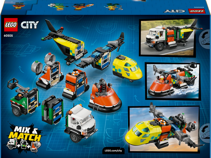 LEGO City 60505 Kombinationsset mit Flugzeug, Wartungsfahrzeug und Luftkissenboot