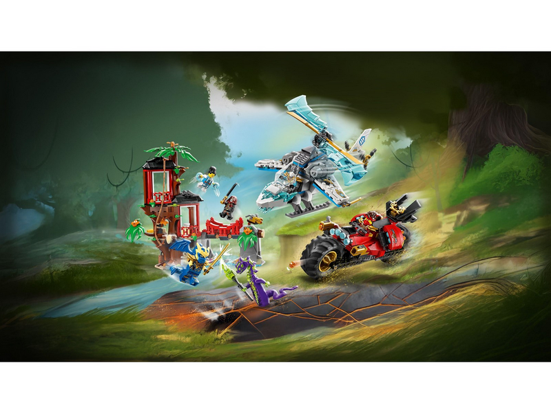 LEGO Ninjago 71857 Showdown am Baumhaus mit dem Ninja-Bike