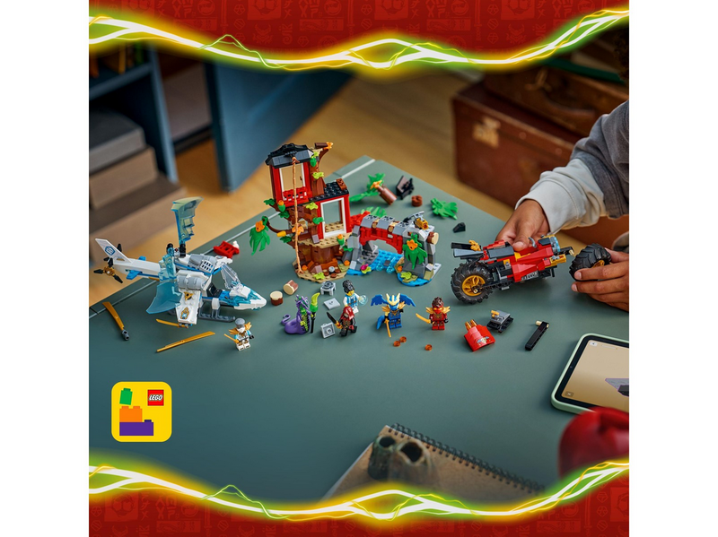 LEGO Ninjago 71857 Showdown am Baumhaus mit dem Ninja-Bike