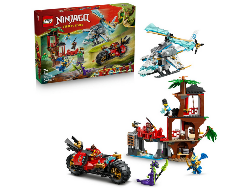 LEGO Ninjago 71857 Showdown am Baumhaus mit dem Ninja-Bike