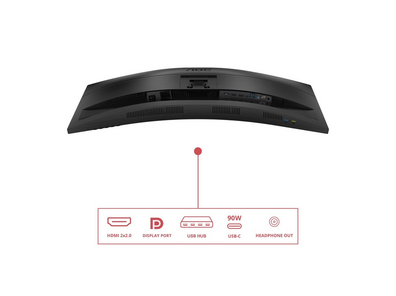 34" AOC CU34E4CV - 3440x1440 (UWQHD) - 120Hz - VA - 90W USB-C - KVM switch