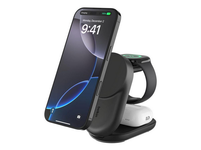 Belkin UltraCharge 25w Qi2 3in1 Magnetic Charger - Black