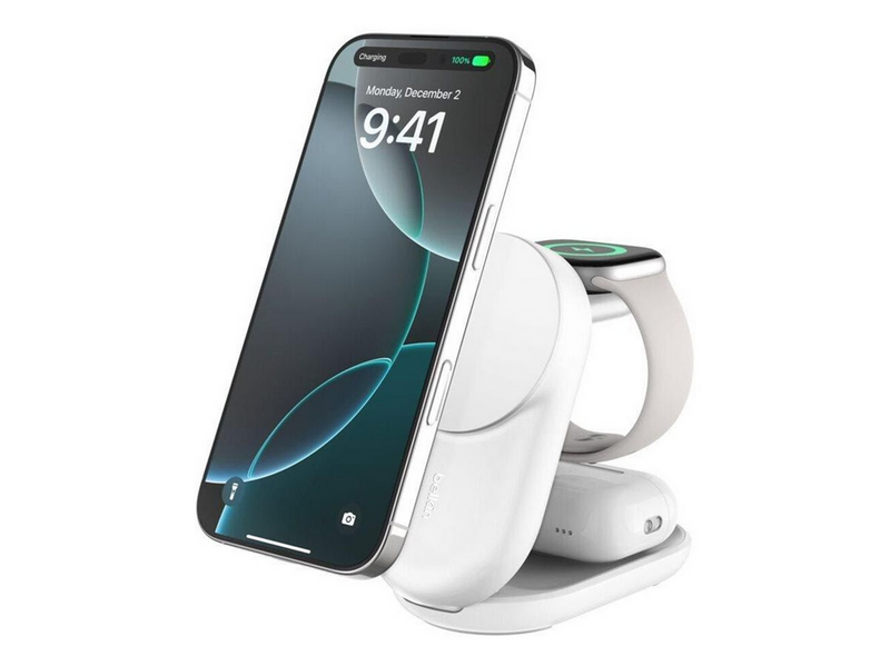 Belkin UltraCharge 25w Qi2 3in1 Magnetic Charger - White