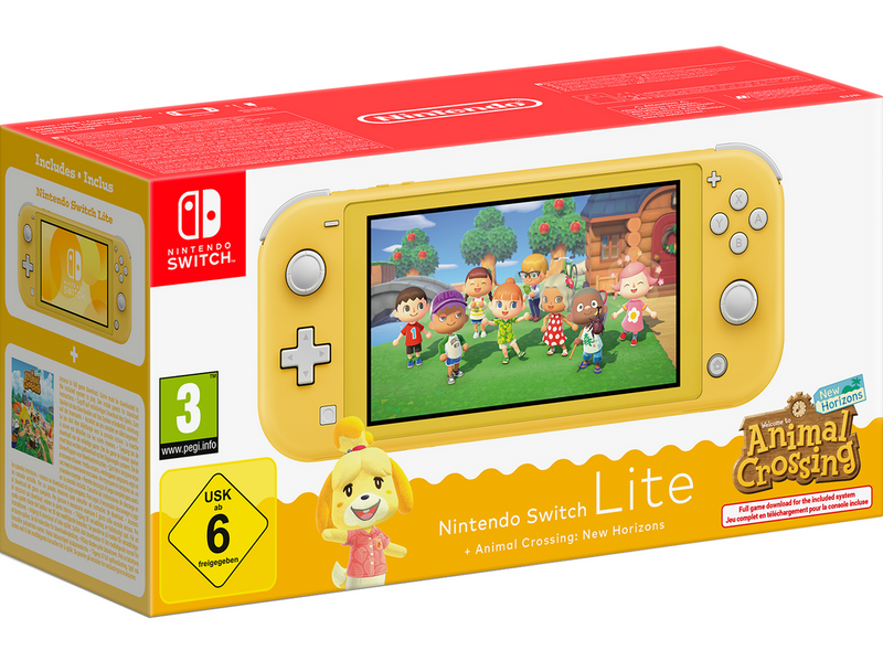 Nintendo Switch Lite - Yellow inc. Animal Crossing