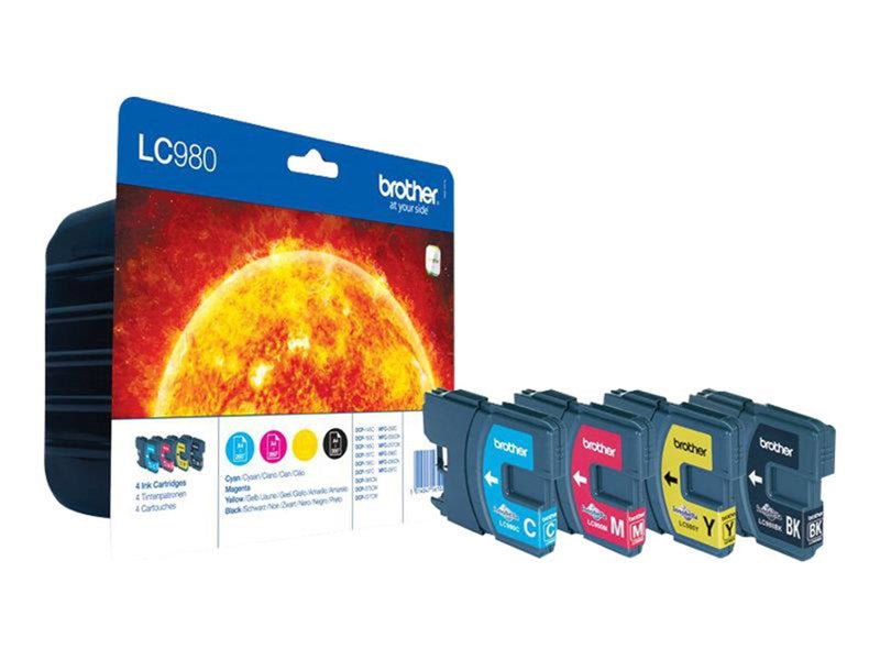 Brother LC980VALBP / LC 980 Value Pack 4-Pack - Tintenpatrone Cyan