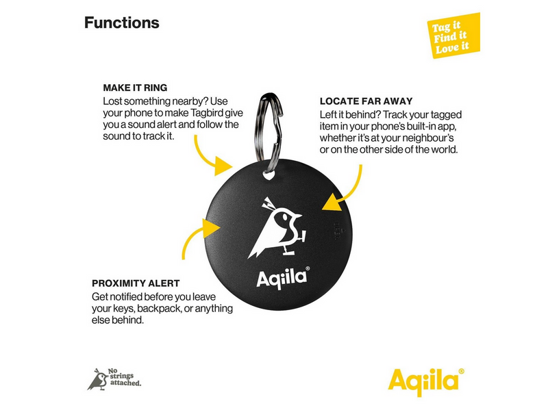 Aqiila Tagbird - 4-pack - Smart Tag - iOS & Android
