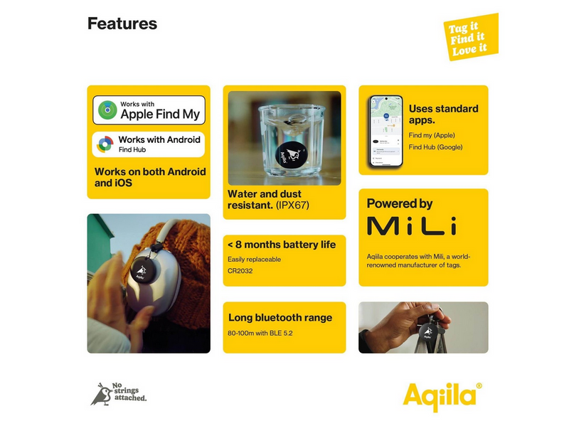 Aqiila Tagbird + Bike Bell Kit - Smart Tag - iOS & Android