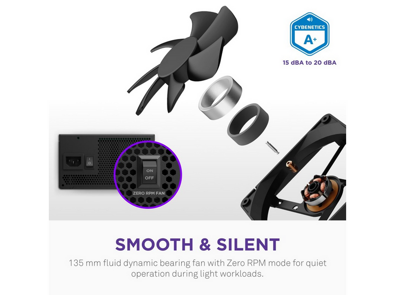 NZXT C1000 Core Netzteile - 1000 Watt - 135 mm - ATX 3.1 - 80 Plus Gold zertifiziert