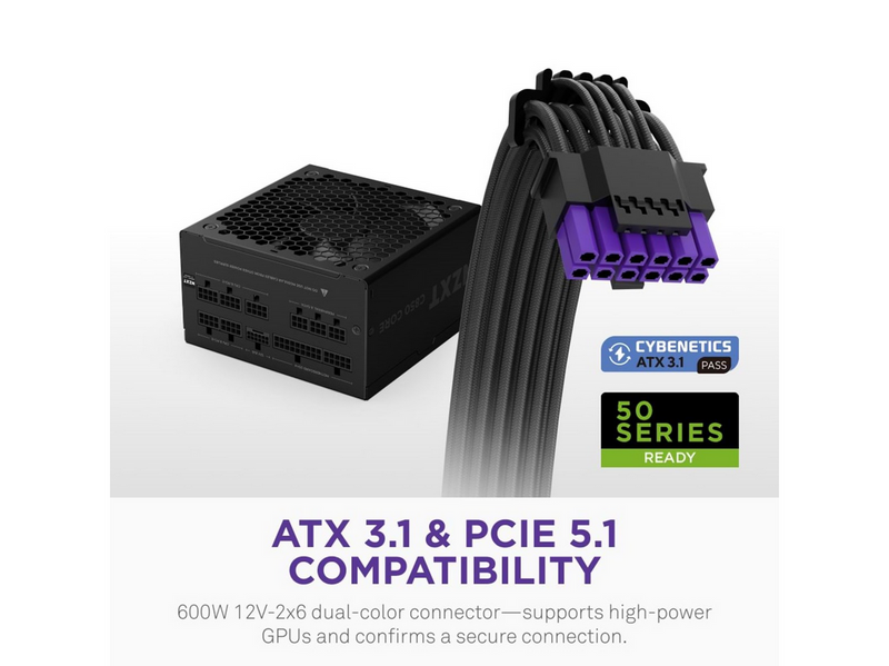 NZXT C850 Core Netzteile - 850 Watt - 135 mm - ATX 3.1 - 80 Plus Gold zertifiziert