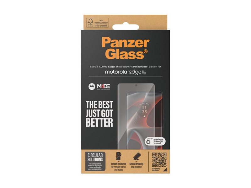 PanzerGlass Screen Protector Motorola Edge 50 Pro | Ultra | Ultra-Wide Fit