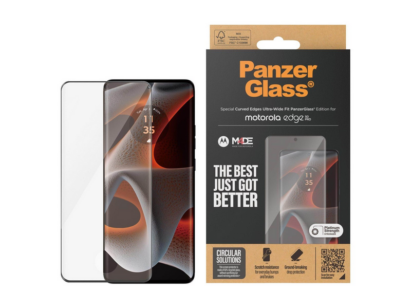 PanzerGlass Screen Protector Motorola Edge 50 Pro | Ultra | Ultra-Wide Fit