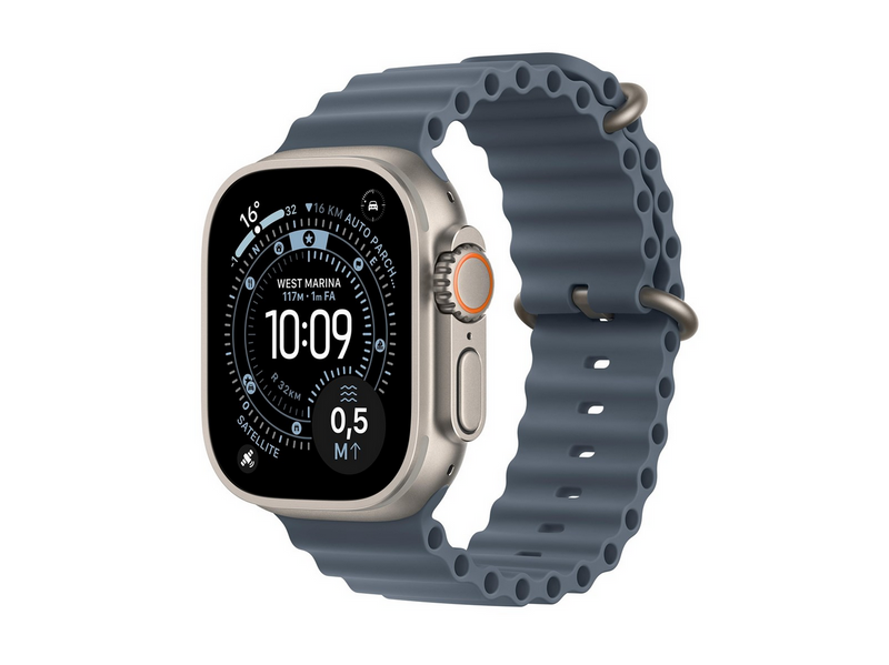 Apple Watch Ultra 3 GPS + Cellular 49mm Natural Titanium Case with Anchor Blue Ocean Band