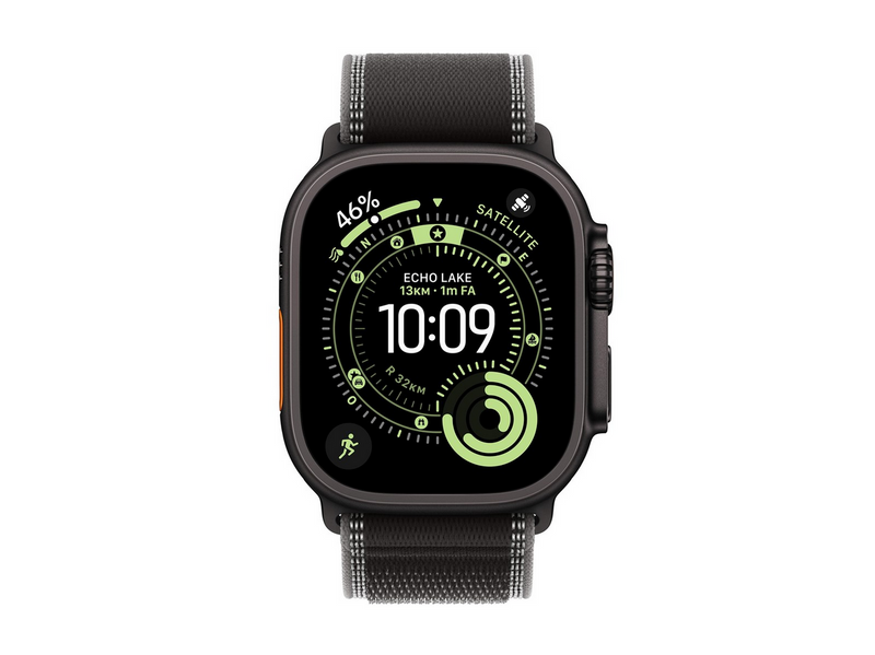 Apple Watch Ultra 3 GPS + Cellular 49mm Black Titanium Case with Black/Charcoal Trail Loop - M/L