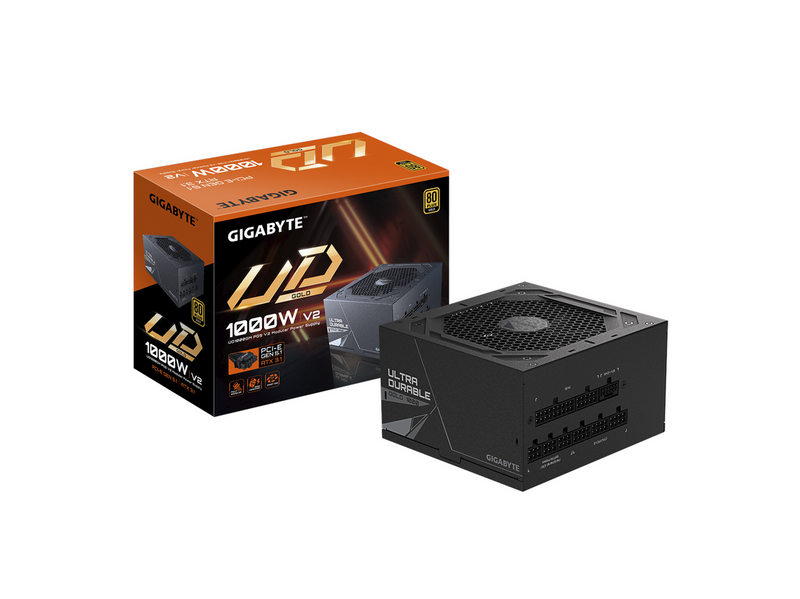GIGABYTE UD1000GM PG5 V2 Netzteile - 1000 Watt - 120 mm - ATX 3.1 - 80 Plus Gold zertifiziert