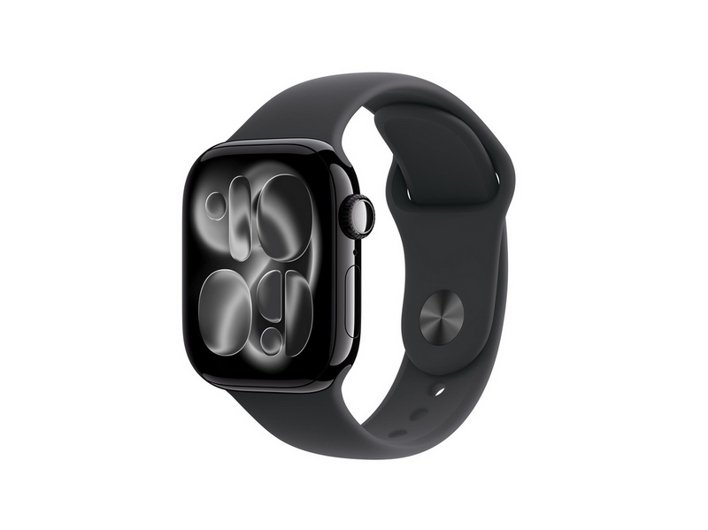 Apple Watch Series 11 GPS 42mm Jet Black Aluminium Case with Black Sport Band - S/M