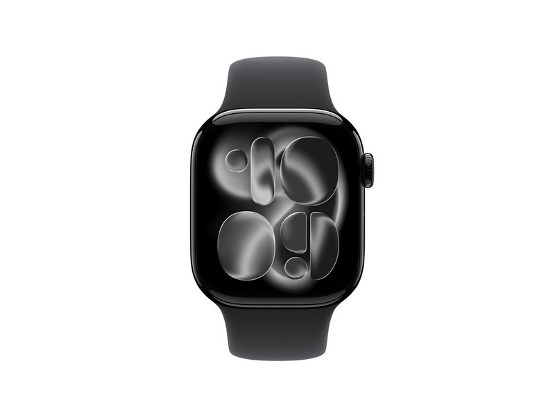 Apple Watch Series 11 GPS 42mm Jet Black Aluminium Case with Black Sport Band - S/M